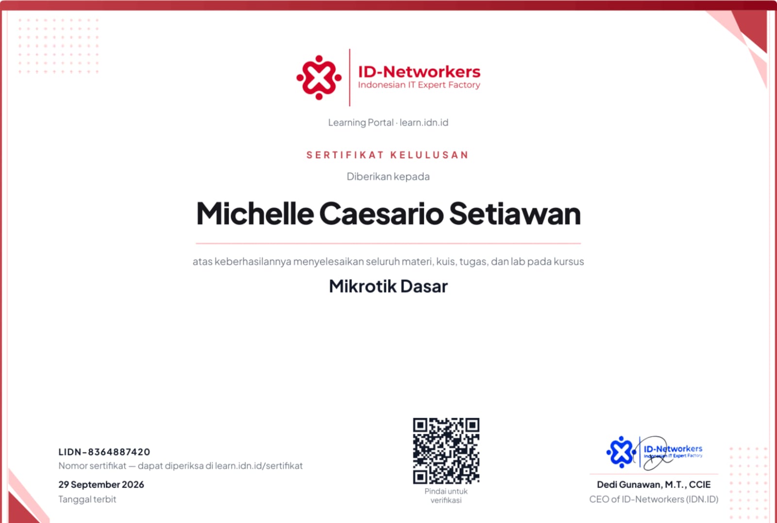 Sertifikat Fundamental mikrotik