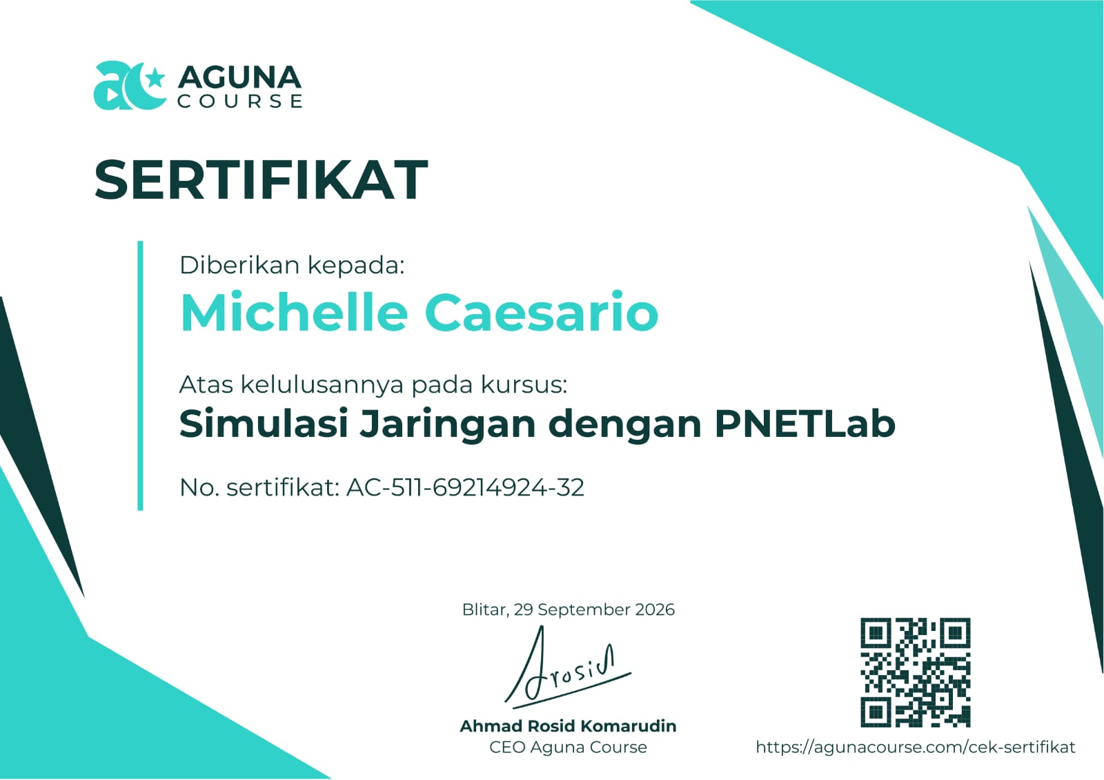 Sertifikat Pengenalan Pnetlab